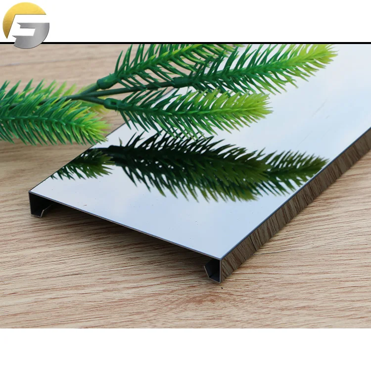 ZB136 Gold Mirror 304 Stainless Steel Inlay Strips U Channel  Wall Decorative Trim Ceiling Metal Strip