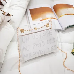 Fashion letter Small Shoulder Etter Small Messenger Bucket Chain crossbody women clear purses handbags
