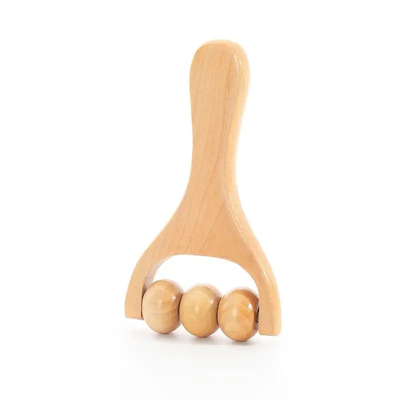 Wooden Therapy Body Massage Tool Wood Roller Mini Hand Pushing for Full Body Muscle Pain Relief Acupoint Massager