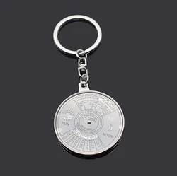 Hot Sell Mini 50 Years Perpetual Calendar Metal Keychain Unique Design Metal Keychains for Car