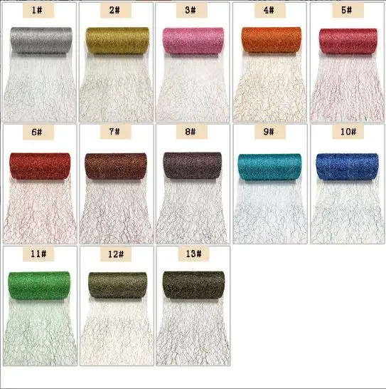 100% Nylon Gold and Sliver Christmas Tulle Roll Fabric