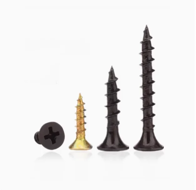 Black Galvanized Stainless Steel Flat Head Tapping Screw Cross Sunken Wood Screw with M3 M5 Titanium Metric Threads DIN Standard