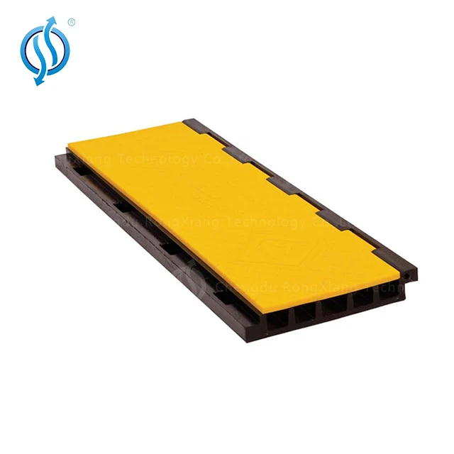 Guard Dog Polyurethane Heavy Duty Low Profile Cable Protector with ADA Compliant Ramp, Orange color
