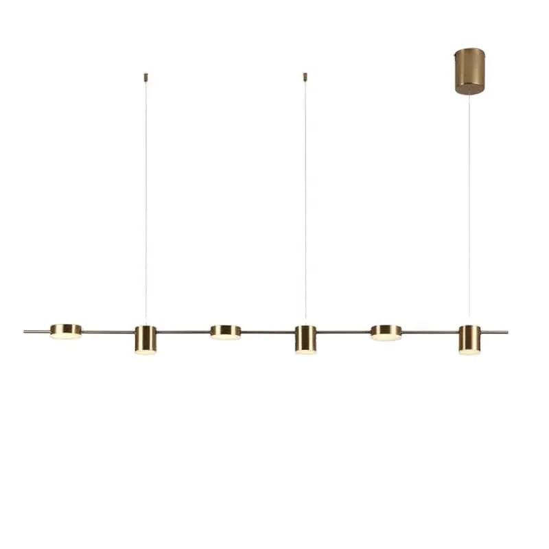 Well quality modern nordic curved design aluminium 220 volts iron linear office suspended fixture chandelier led pendant light