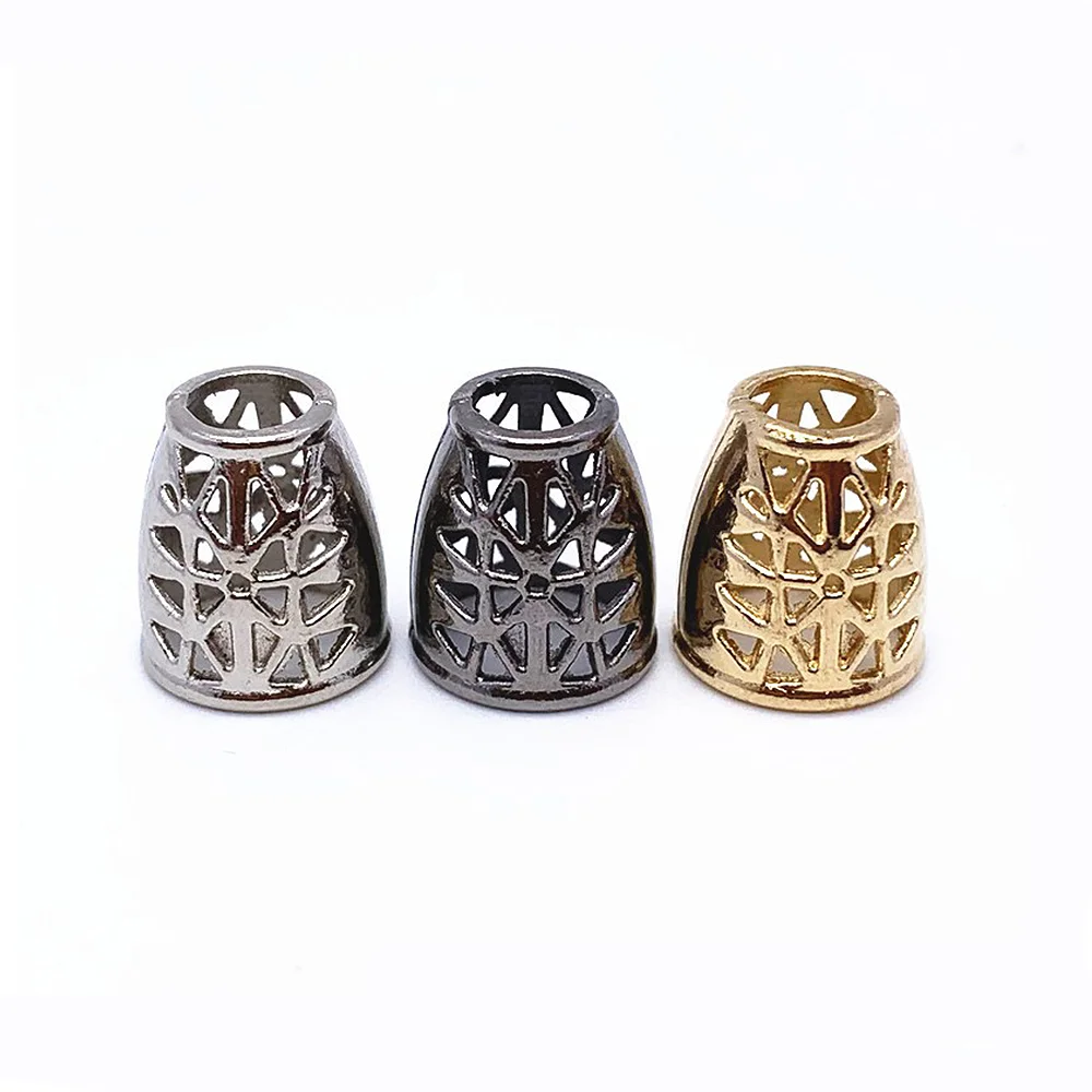 Custom Hollow Craved Design Metal Zinc Alloy Cord End For Clothing Garment