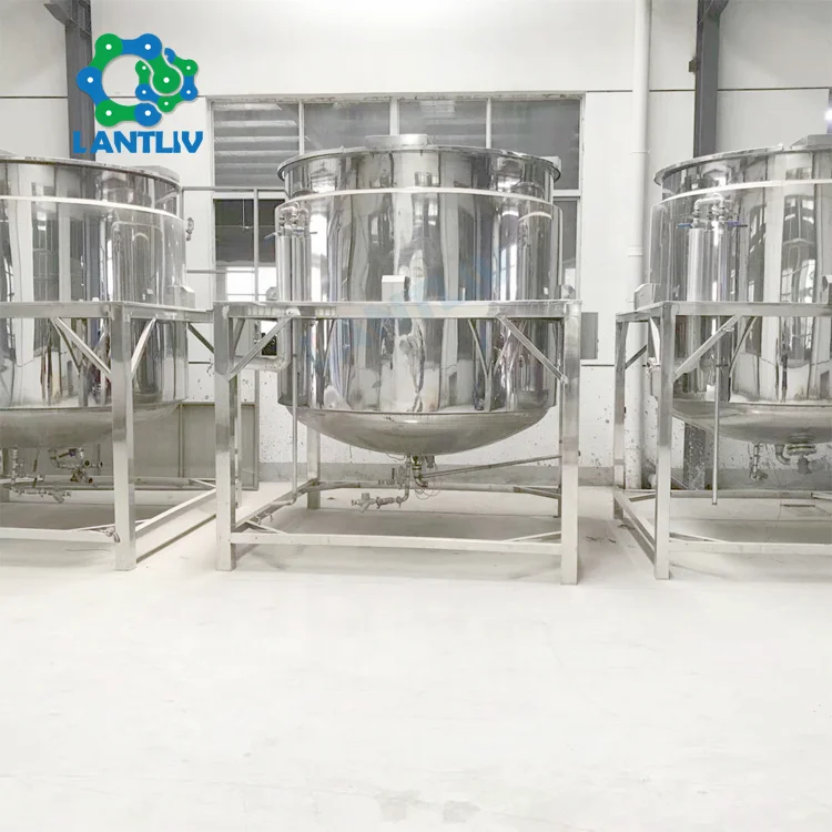 1000L Stainless Steel GMP Standard Agitator Dish Washing Liquid Mixer Homogenzing Mixing Tank For Hand Wash Products