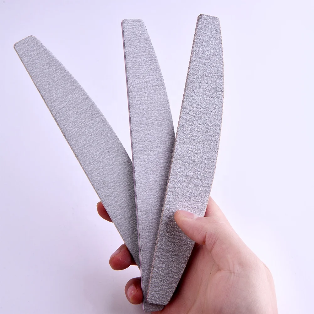 Fuumuui Professional Manicure Art Tools Custom Logo Double-Sided Grey Press on Nail File Set 180 150 80 100 Grit Nail File