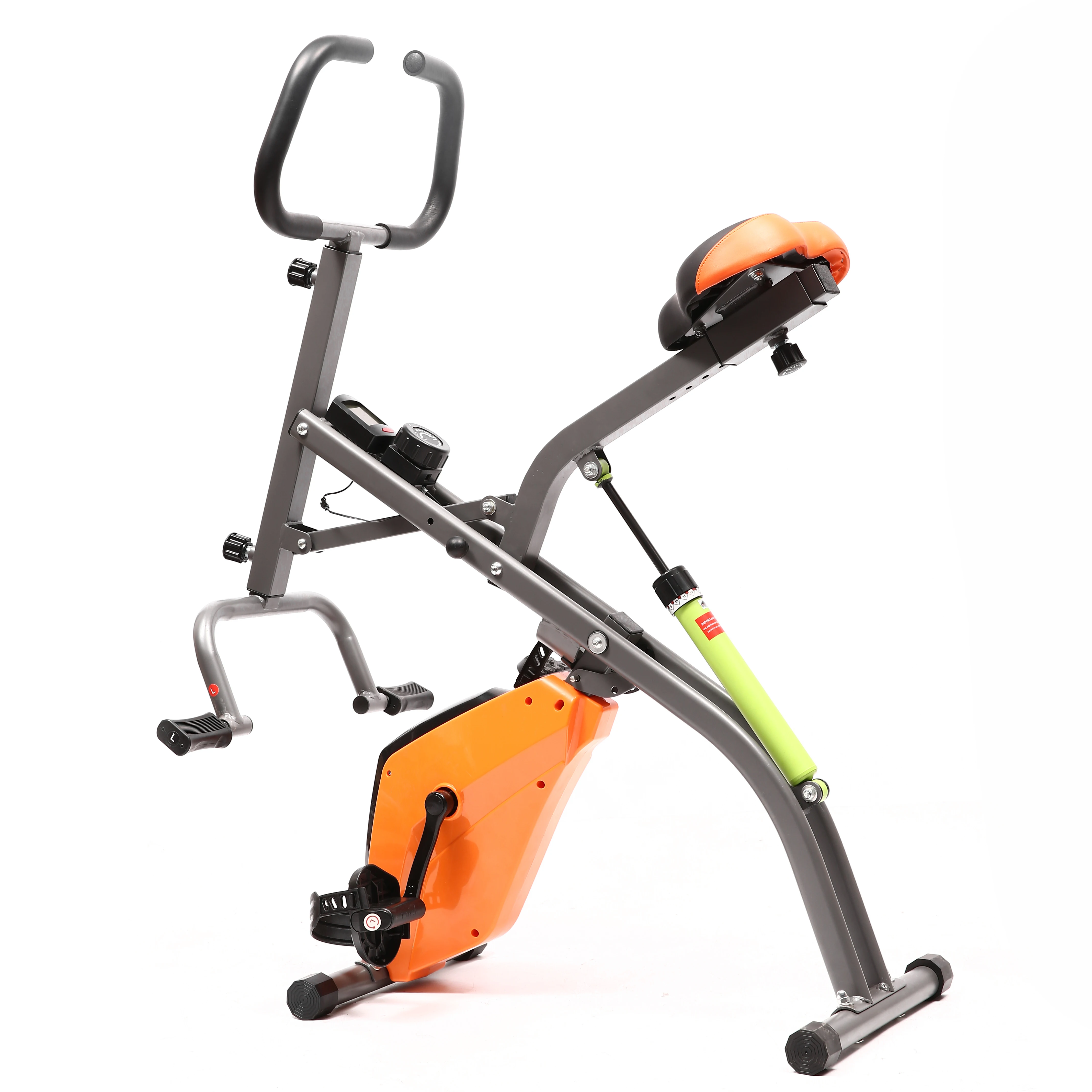 ZW SPORT Newest Indoor Folding 2 IN 1 Exercise Bike total body crunch Horse Riding Machine