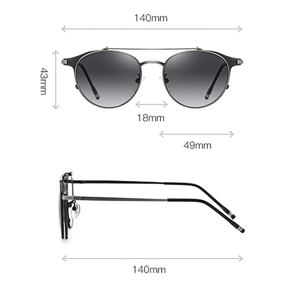 Retro Classic Polarized High Def PC Frame Sunglasses Women Men UV400 Custom logo Sun Glasses Round Metal Sunglasses