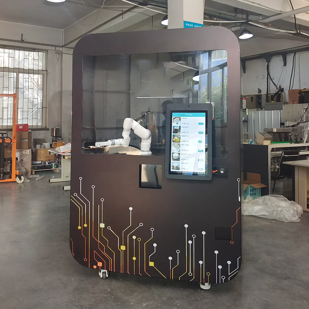 Coffee Milk Tea Robot Make Smart Vending Machine With Ice Or No Ice Intelligent Store Bubble Tea Vending Machine