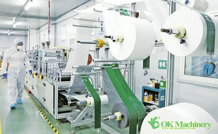 Wholesale factory semi-automatic 4 layers dust face mask kn95 elastic making machine