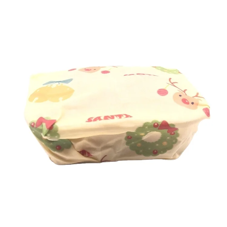 
Organic Reusable Cling Food Wraps Beeswax Food Storage Wrap Christmas Pattern 