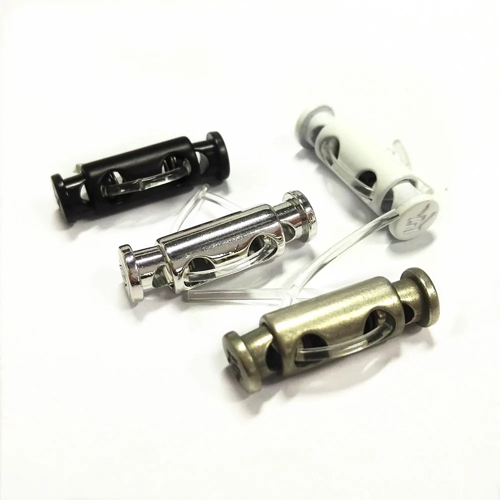 Оптовая продажа, двусторонний пресс, двухсторонний шнур, стопор, металлический шнур, переключается с двумя отверстиями для одежды