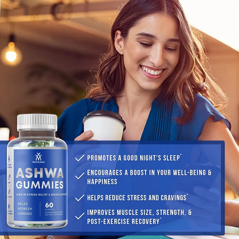 Organic Immune Support Natural Ashwagandha Gummies For Deep Relaxation And Sleep Improvement