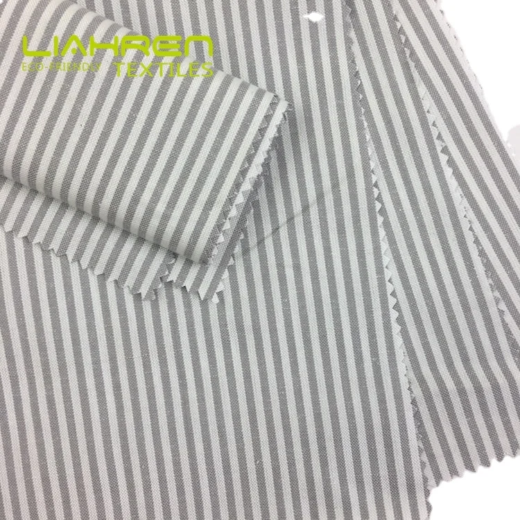  Eco-friendly Hemp Plain Strip Fabric Woven With 35%Hemp 65%Bamboo For Bed