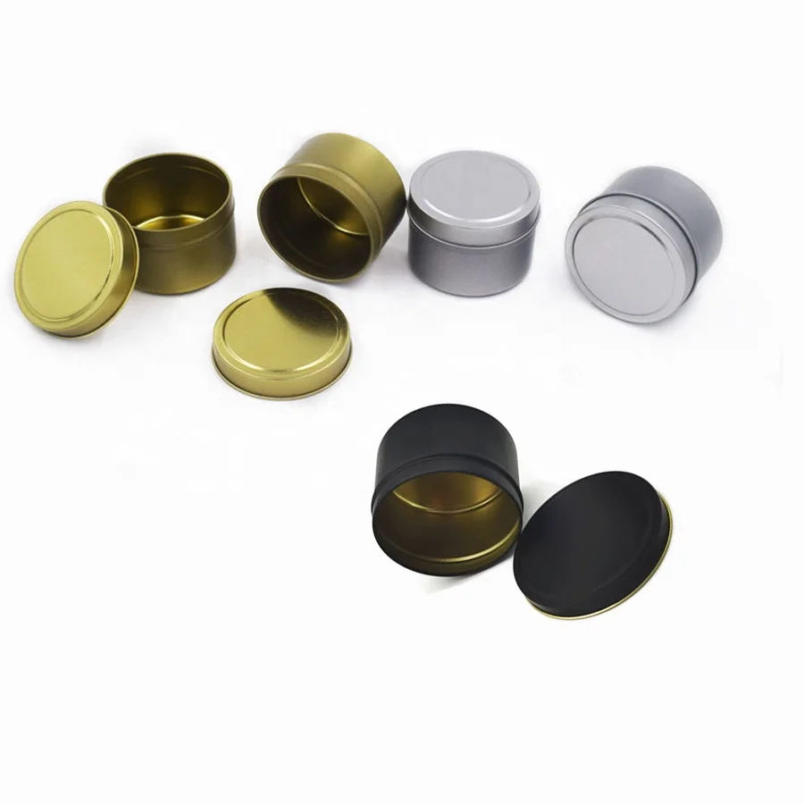 Christmas Portable Empty Box Round Candle Can Cup Metal Stamping Stretch Bottom Sealed Tinplate Scented Cream Aromatherapy Jar