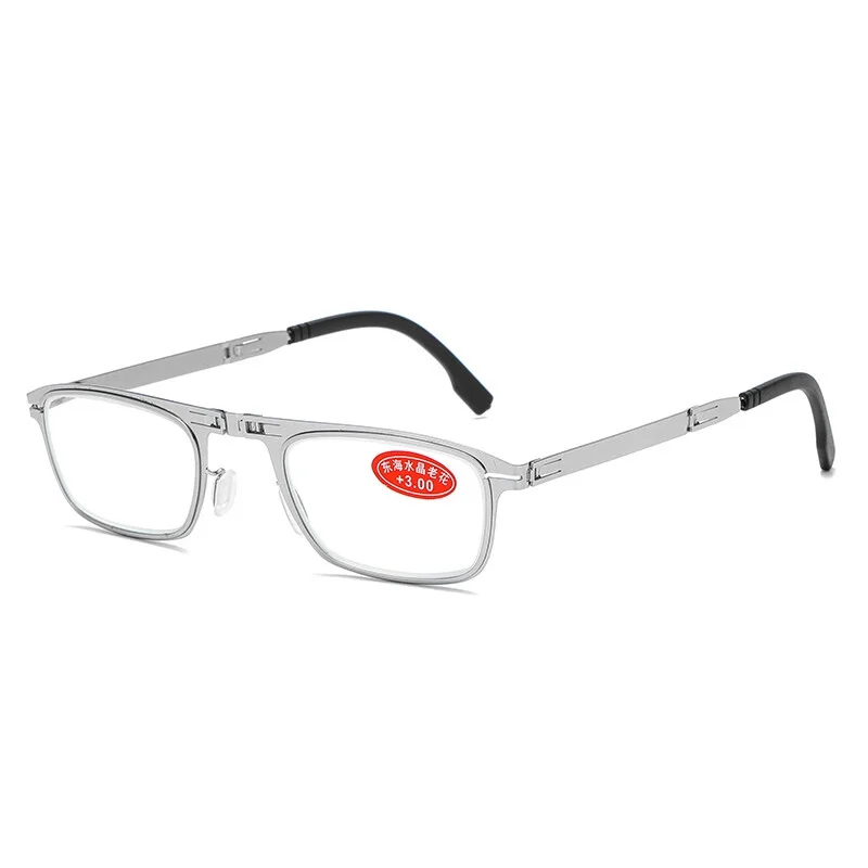 ZD103 Reading Glasses Portable with case Metal Frame Crystal Lens Blue light blocking anti radiation Reading Glasses