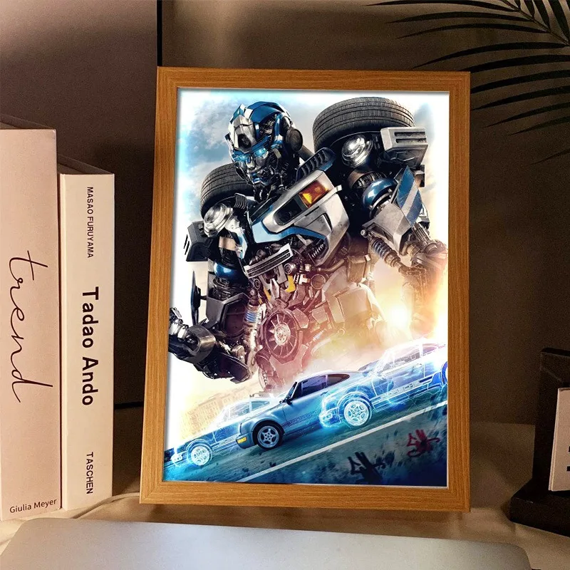 Transformers style LED Wall Art Decor Metal Framed Paintings for Bedroom Home Decor and Gifting Led light box