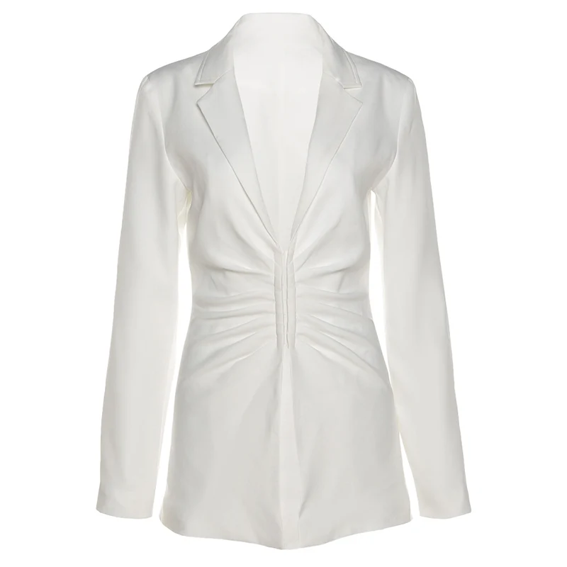 Wholesale Fashion korean autumn suit Button white suit Dress Formal Coat Office woman blazer jacket
