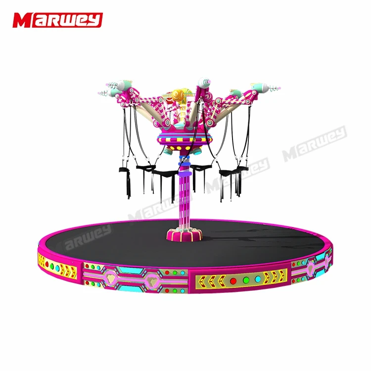Детская игровая площадка большое оборудование для развлечений 6 мест вращающийся батут прыжки банджи катание на открытом воздухе детей