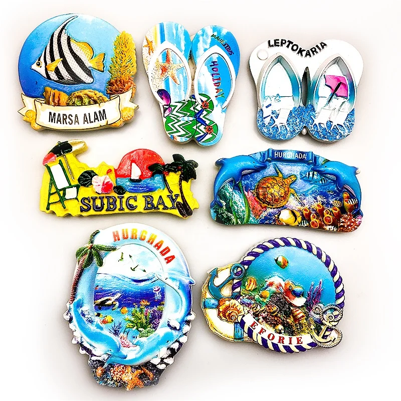 
Souvenir Promotion 3D Resin Fridge Magnet Tourist Ceramic Resin Ocean Fridge Magnet 