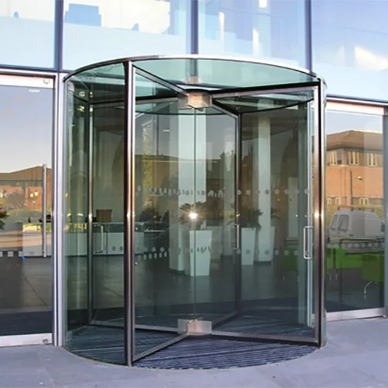 Automatic Revolving Crystal Glass Auto Doors For Office Electrical All-glass Rotating Door