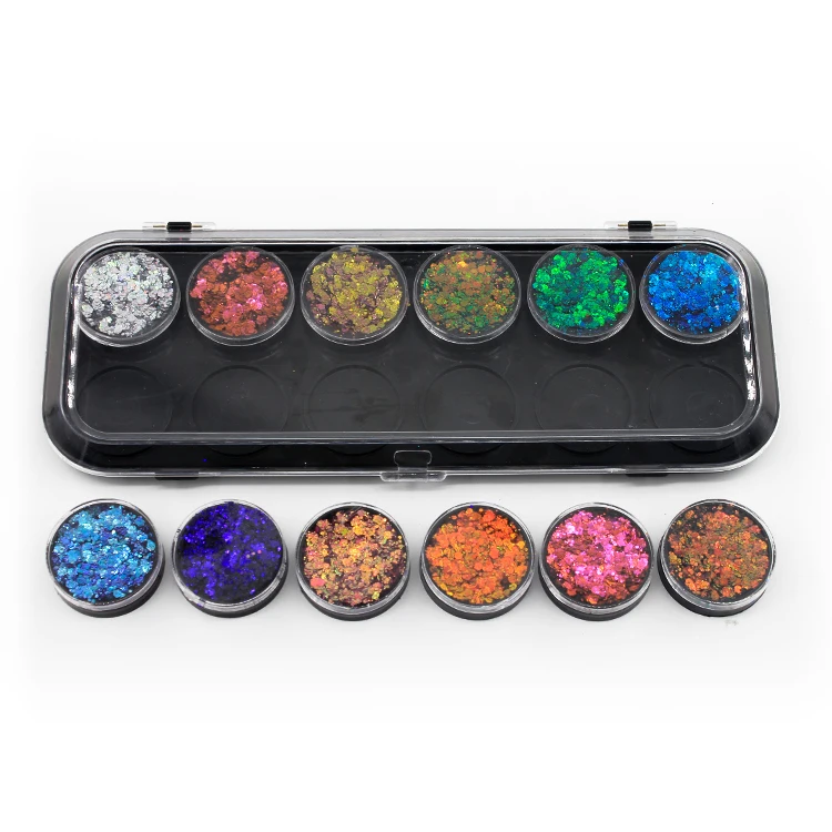 Cosmetic Chunky Glitter Gel for Face Body Hair Body Glitter Primer Gel Face Body Gel Powder Eye Shadow Glitter