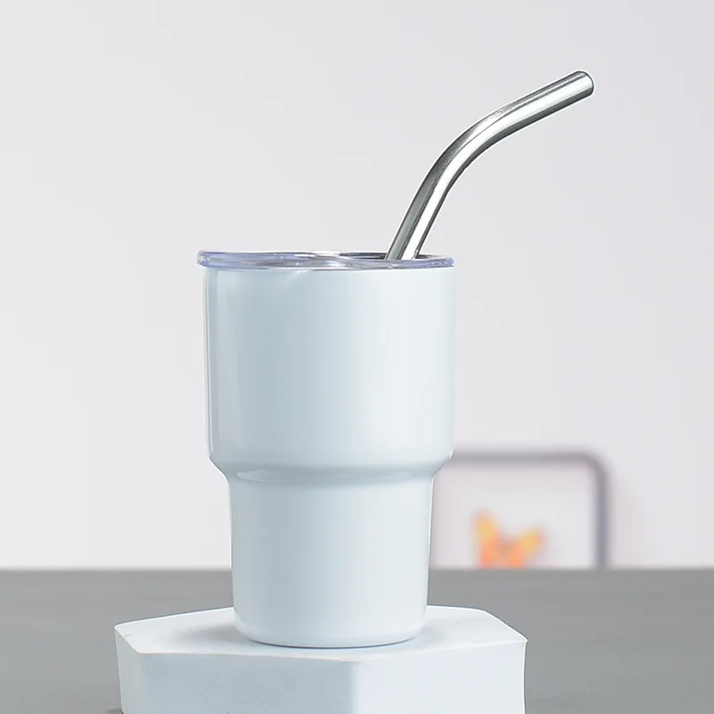 colors glass whiskey cup shot glass skulls double cup Stainless Steel Sublimation 3oz Cute Mini Tumbler Shot Glass with Lid