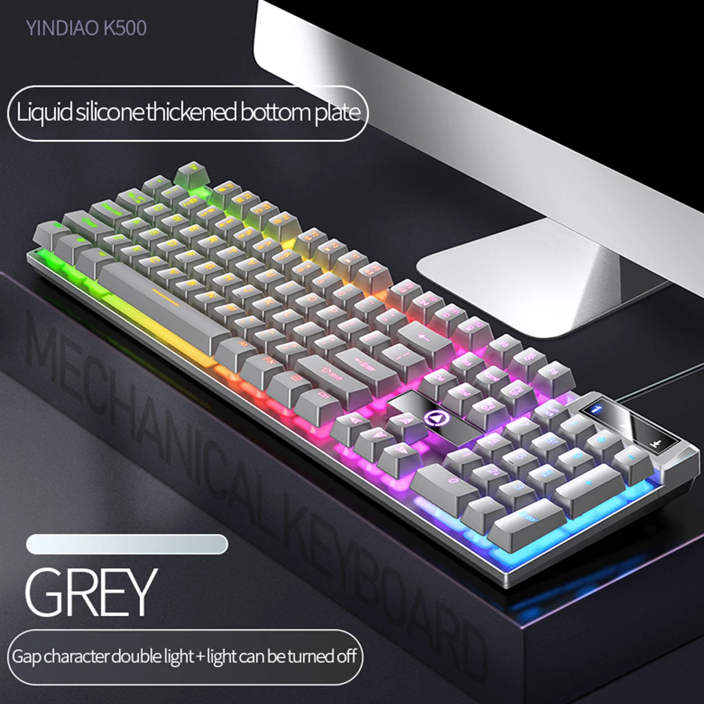 Новая Водонепроницаемая игровая клавиатура карамельных цветов с RGB-подсветкой компьютерная Механическая для игр Windows Mac