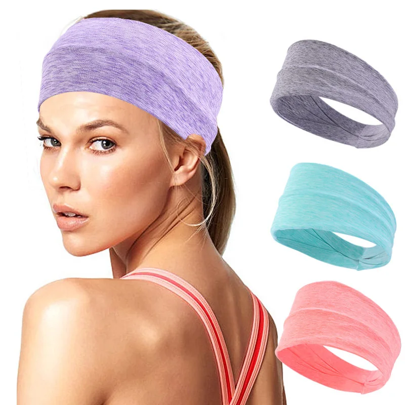 Wide Sports Headbands for Women Non Slip Fitness Headband Moisture Wicking Sweatband for Workout Yoga Running and Athletic