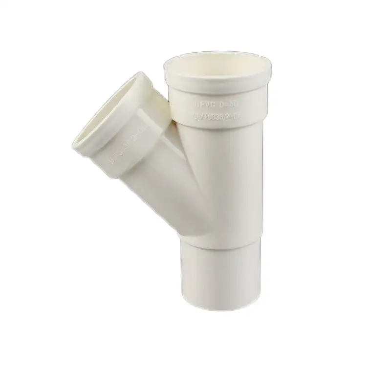 pvc taper taper tee drainage pipe fittings internal and external insert plane four-way reducing tube