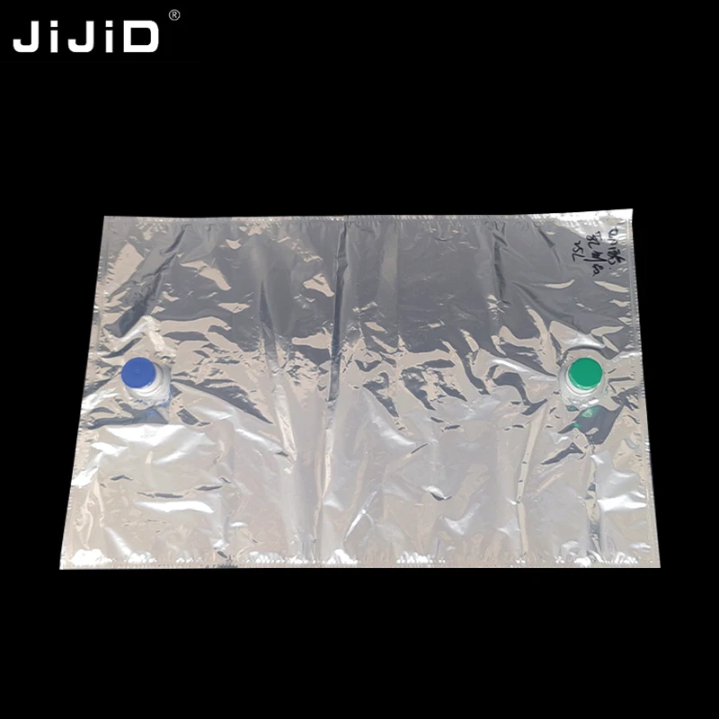 JIJID Anti-explosion Connecting Metalized BIB Spout Aluminum Foil Bag In Box Aseptic BIB Bag For Liquid Dairy Milk Yogurt