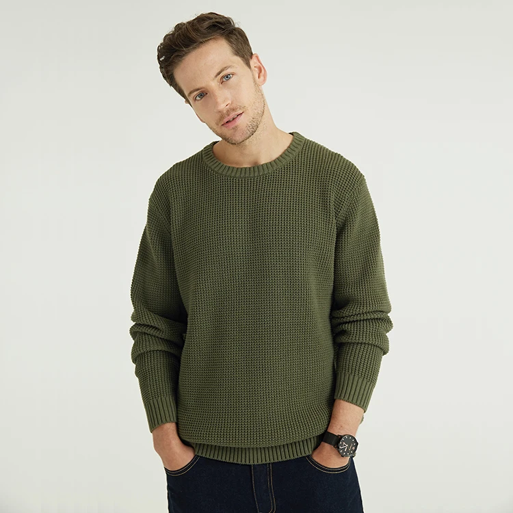 Зимняя мужская вязаная одежда на заказ, пуловер оверсайз с круглым вырезом и коротким рукавом, свитер для мужчин