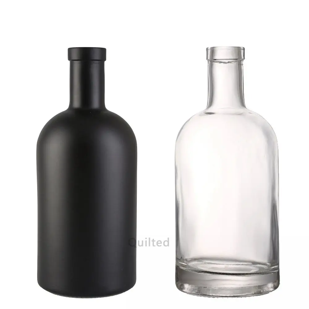 Custom Shape Spirit 100 ml l 200 ml 375 ml 500 ml 750 ml 1 Liter Gin Glass Bottle For Liquor Packaging