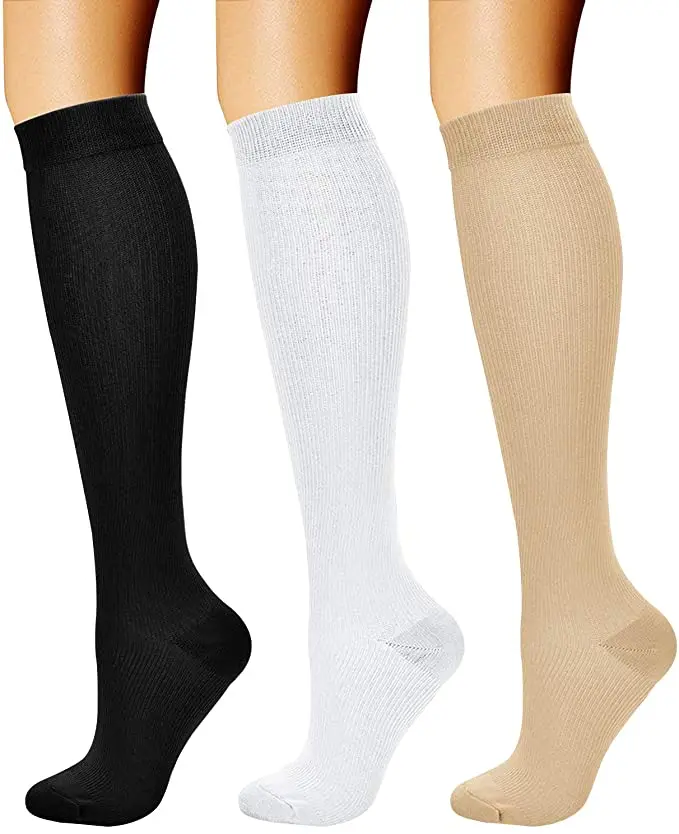 Copper Infused Anti Fatigue Knee High Socks 15-20mmhg Medical Sports Compression Stocking Socks