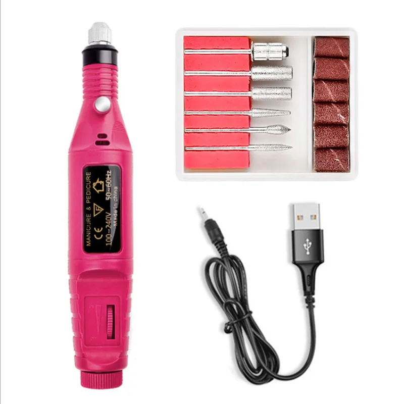 Nail polisher mini electric pen File Electric Accessories Pedicure Ring Sandpaper Zebra Art Nail Drill Mini Sanding Bits Bands
