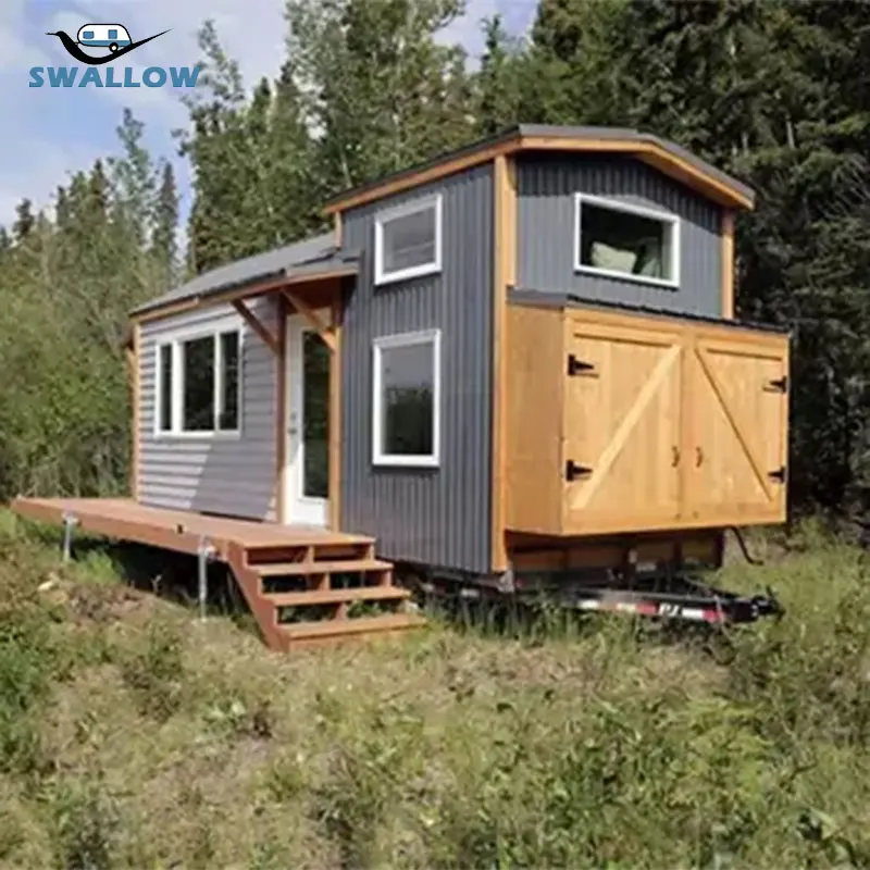 Mini Movable Wood Home Modular Small Mobile Homes Tiny House Prefab Trailer Homes for Sale