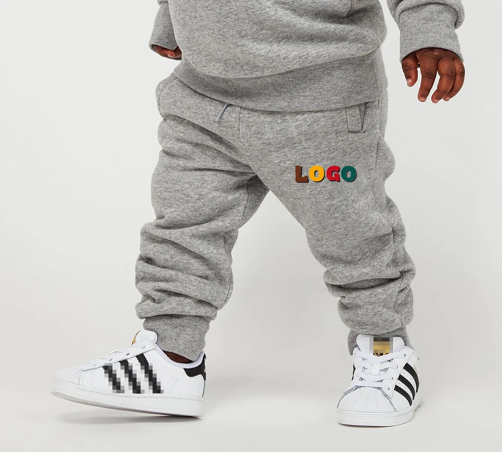 OEM Fashion Custom Logo Joggers Set Wholesale Girls Track Suit Kids Crew Neck Plain Tracksuit