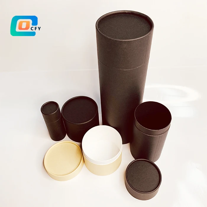 CFY Ecofriendly Cylinder tube Customized Printing recycled paper tubes for gift poster painting box cosmetics cylinder container