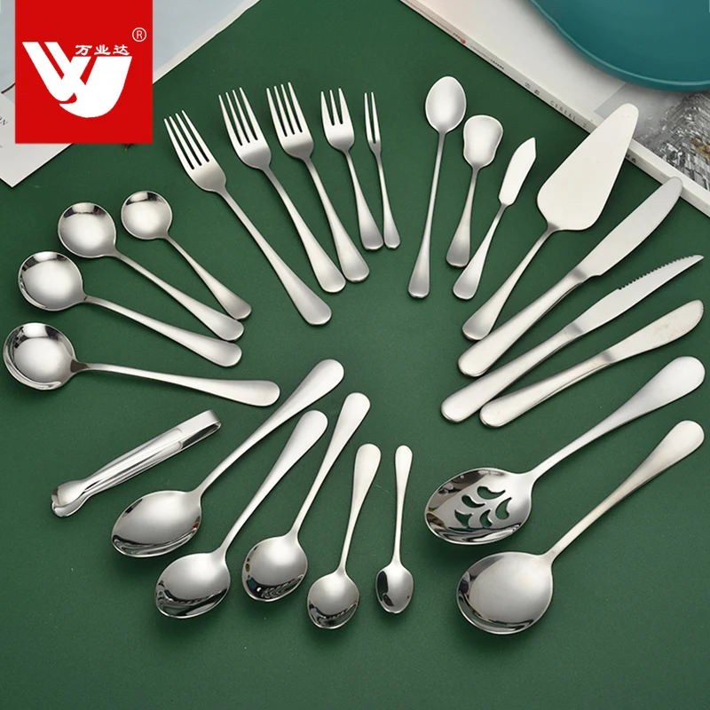 Modern desgin & Smooth edge silverware set stainless steel flatware set fork knife spoon