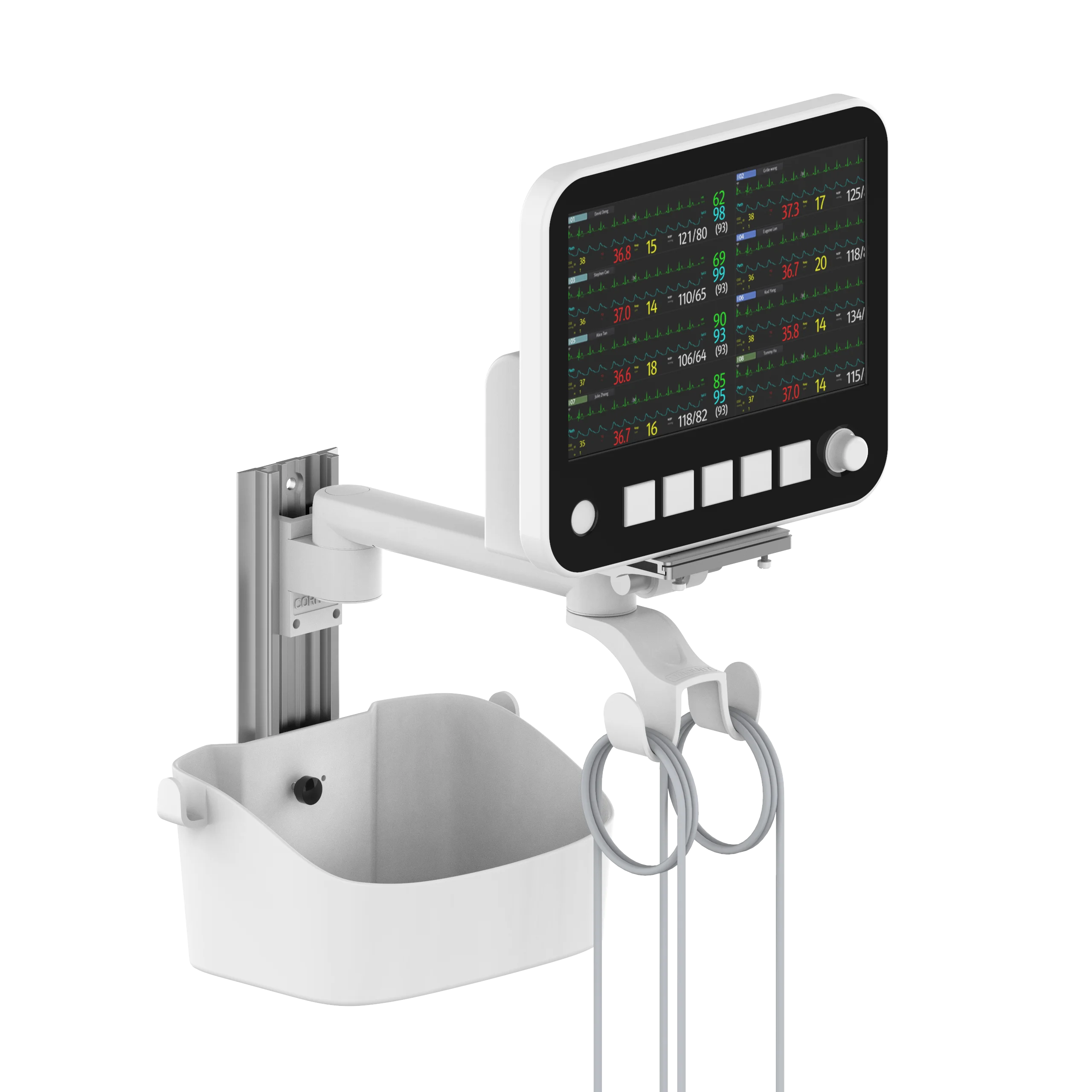 Wall mount bracket rotated support arm for patient monitor Mindray IPM uMec