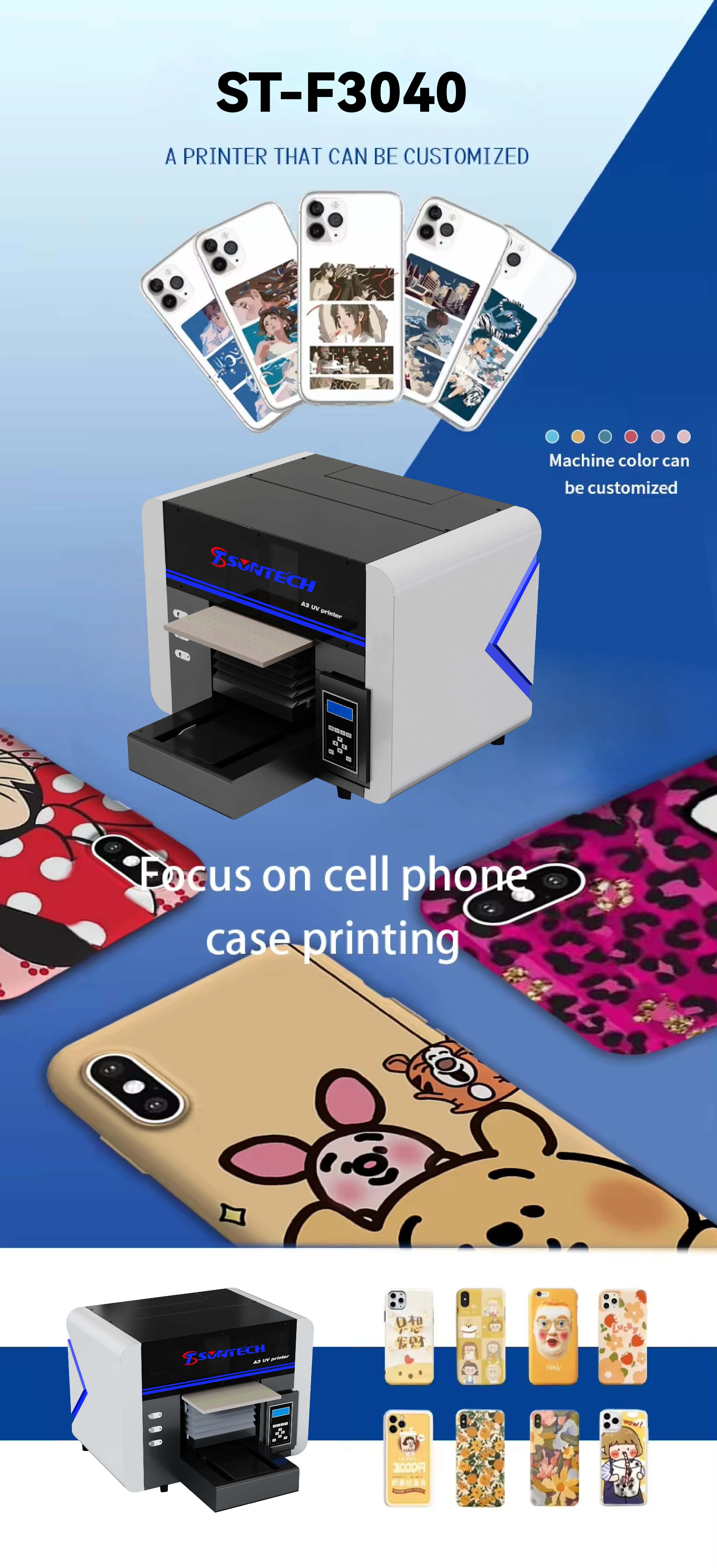 New XP600 Printhead UV flat printer Auto A3 Size UV flatbed varnish printer for Sticker phone case bottle glass metal sticker