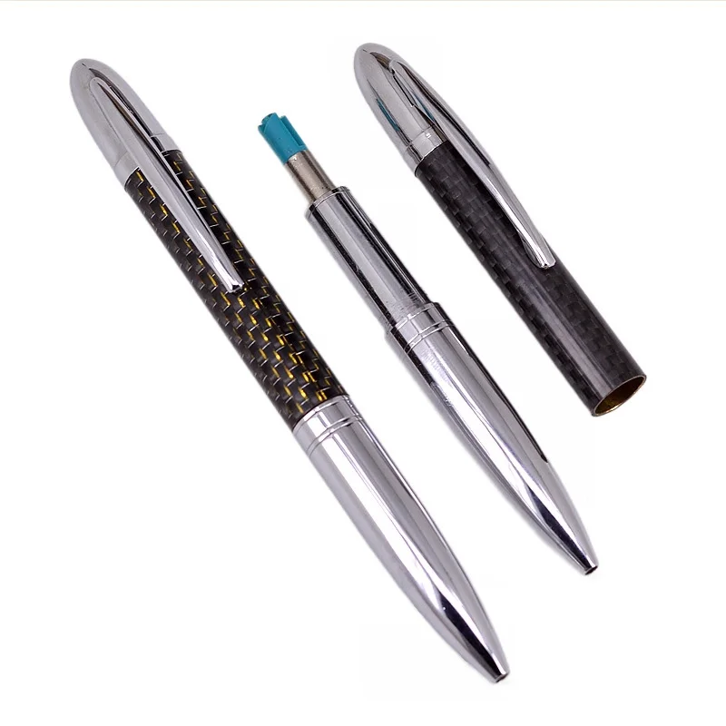 Reginfield factory outlet Biro Ballpoint Pen Customized logo Bullet design Metal Roller Ball Pen Luxury Carbon Fiber Pen