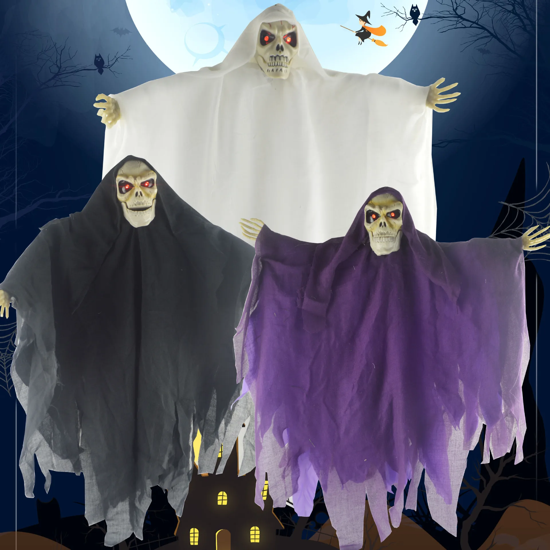 Horror Ghost Set Props for Men Women Cosplay Party Halloween Terrifying atmosphere scene Decoration Room Escape Game