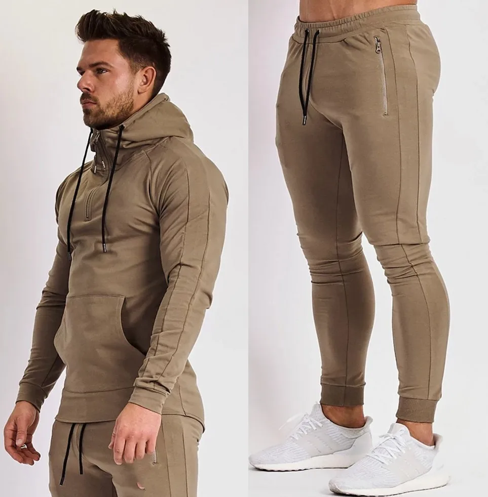 Amazon Outdoor Sports Essentials Sportswear Tracksuit Men 2 Piece Set Hoodie Sets Men Sweatshirts