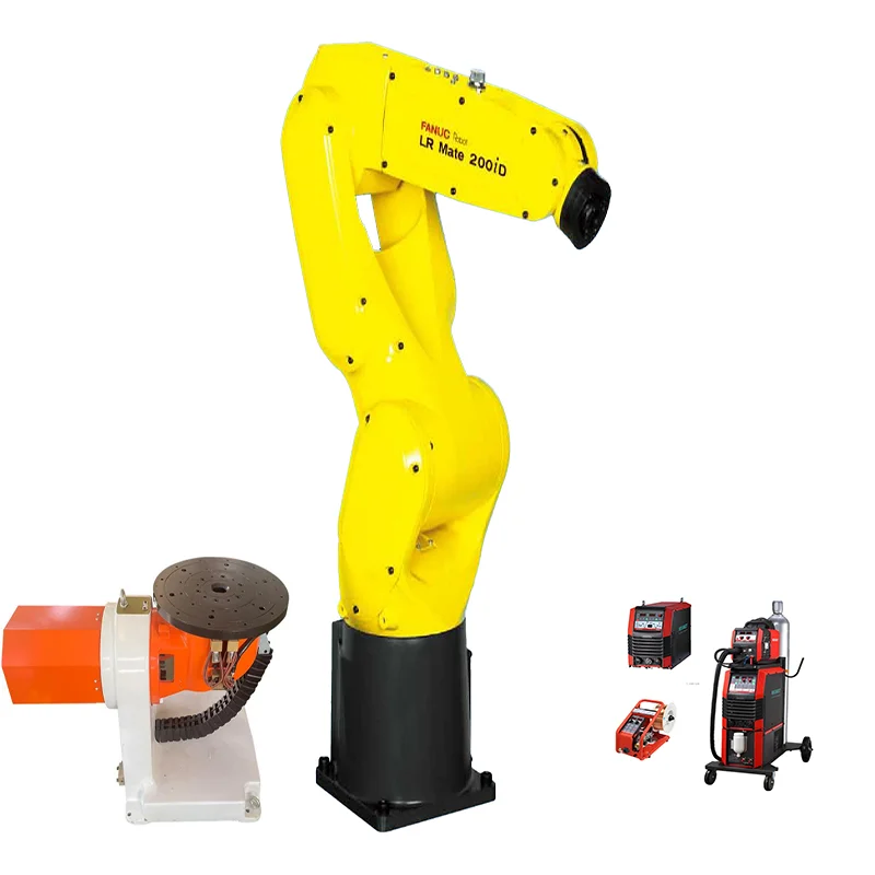 Corner Welding Intelligence FANUC Industrial Robot LR Mate 200ID With MIG/TIG Welder For Welding Stainless Steel Pipe Stainless