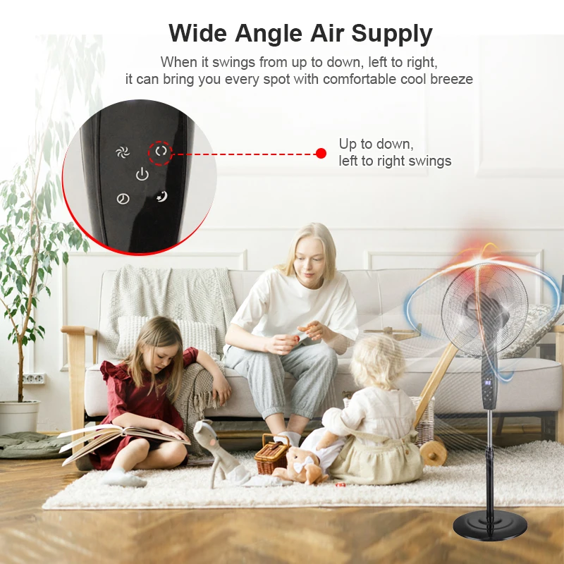 Selling Vertical Multifunctional Home Electronic Stand Fan 50W Air Cooling Pedestal Fan High Speed