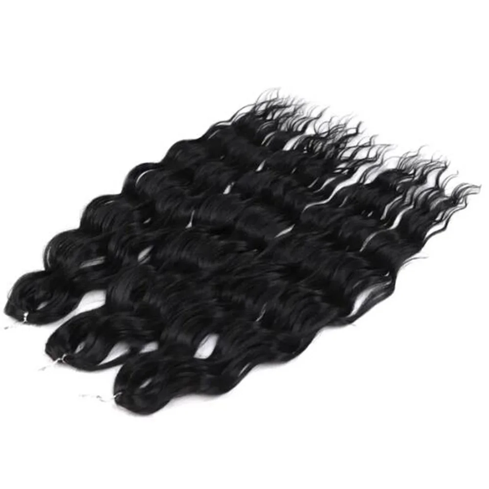 Anna wholesale Synthetic Loose Deep Wave 24 Inch Water Wave Braid Ombre Blonde Twist Crochet Curly Braiding Hair Extensions