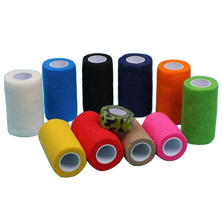 customized Non Woven Pet Bandage Athletic Sports Tape Self Adhesive Vet Wrap Cohesive Elastic Bandage