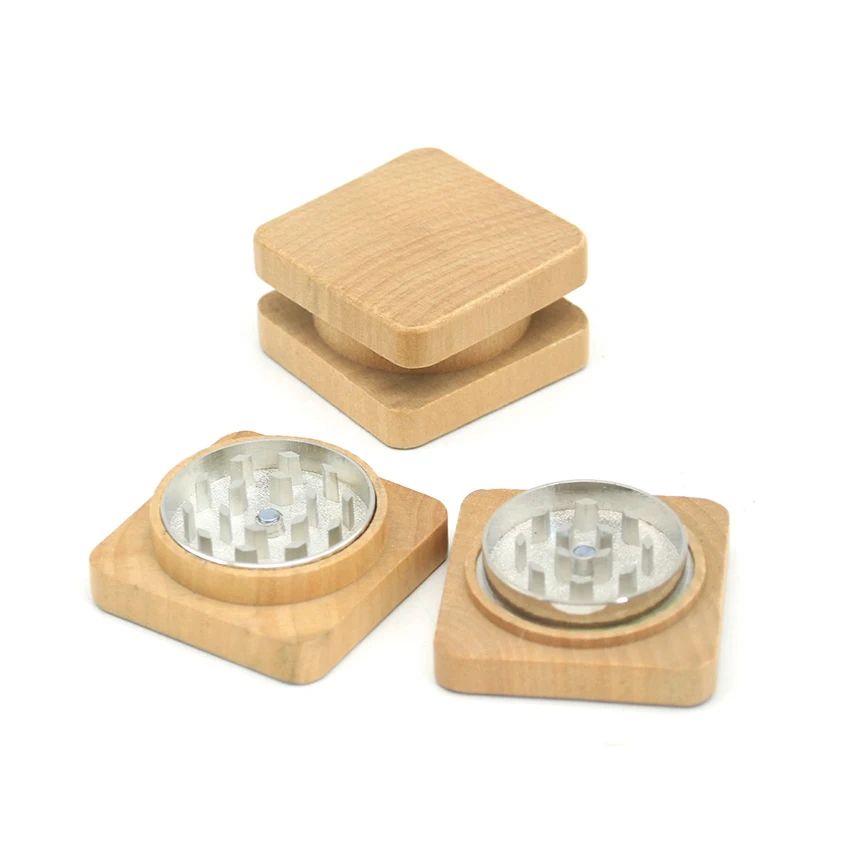 Wood Herb Grinder Custom Logo Crusher Dry Tobacco Smoking Accessories Wooden  Grinder Machine